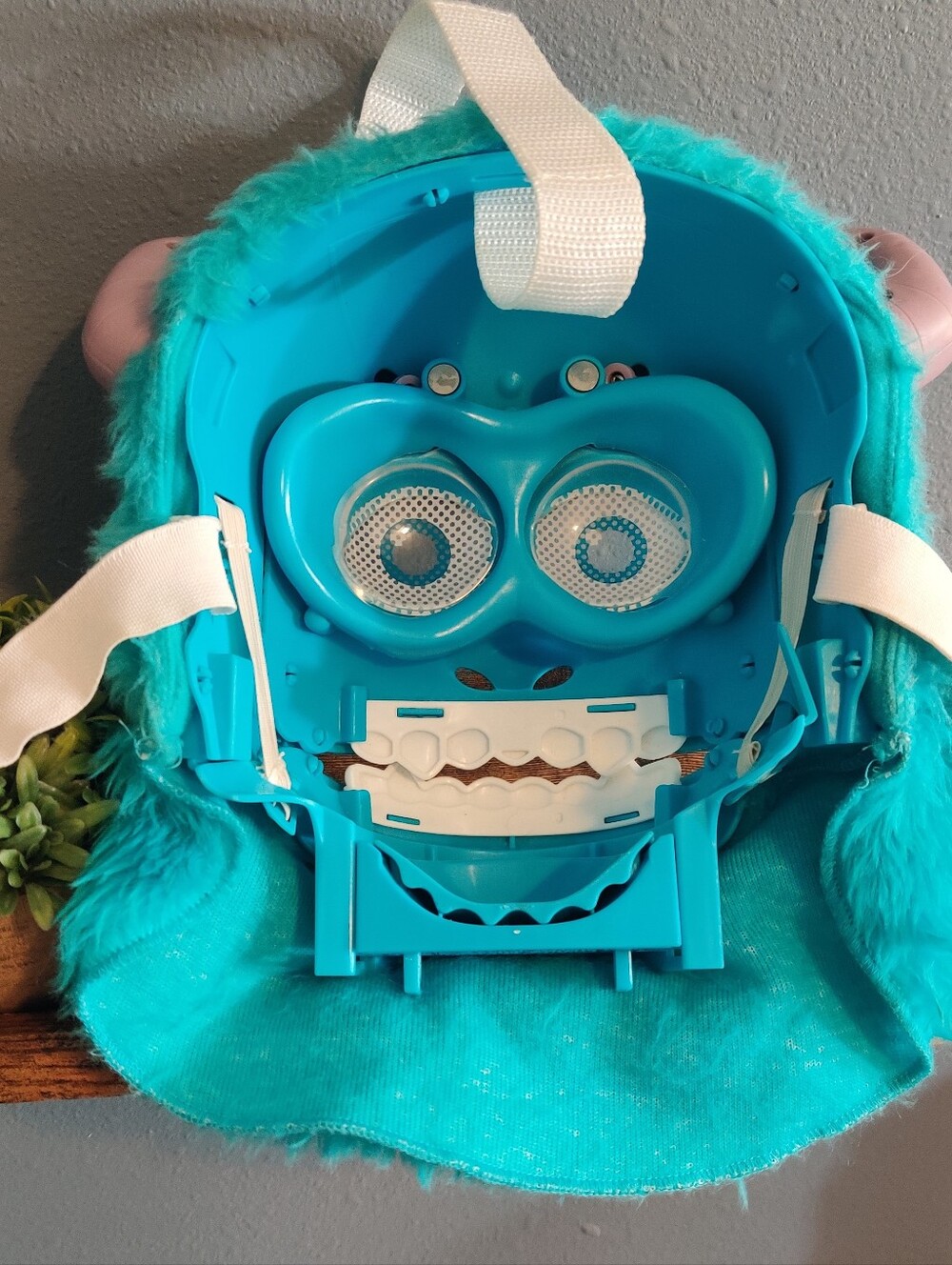 Disney Pixar Monsters Inc University Sulley Mask Costume Face Moving Jaw Mouth - Picture 4 of 9
